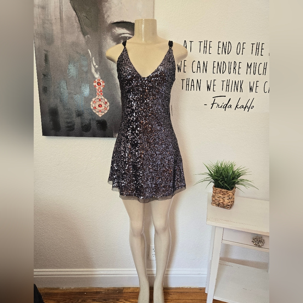 NWT Free People Sparkling Sequin Mini Dress Size XS